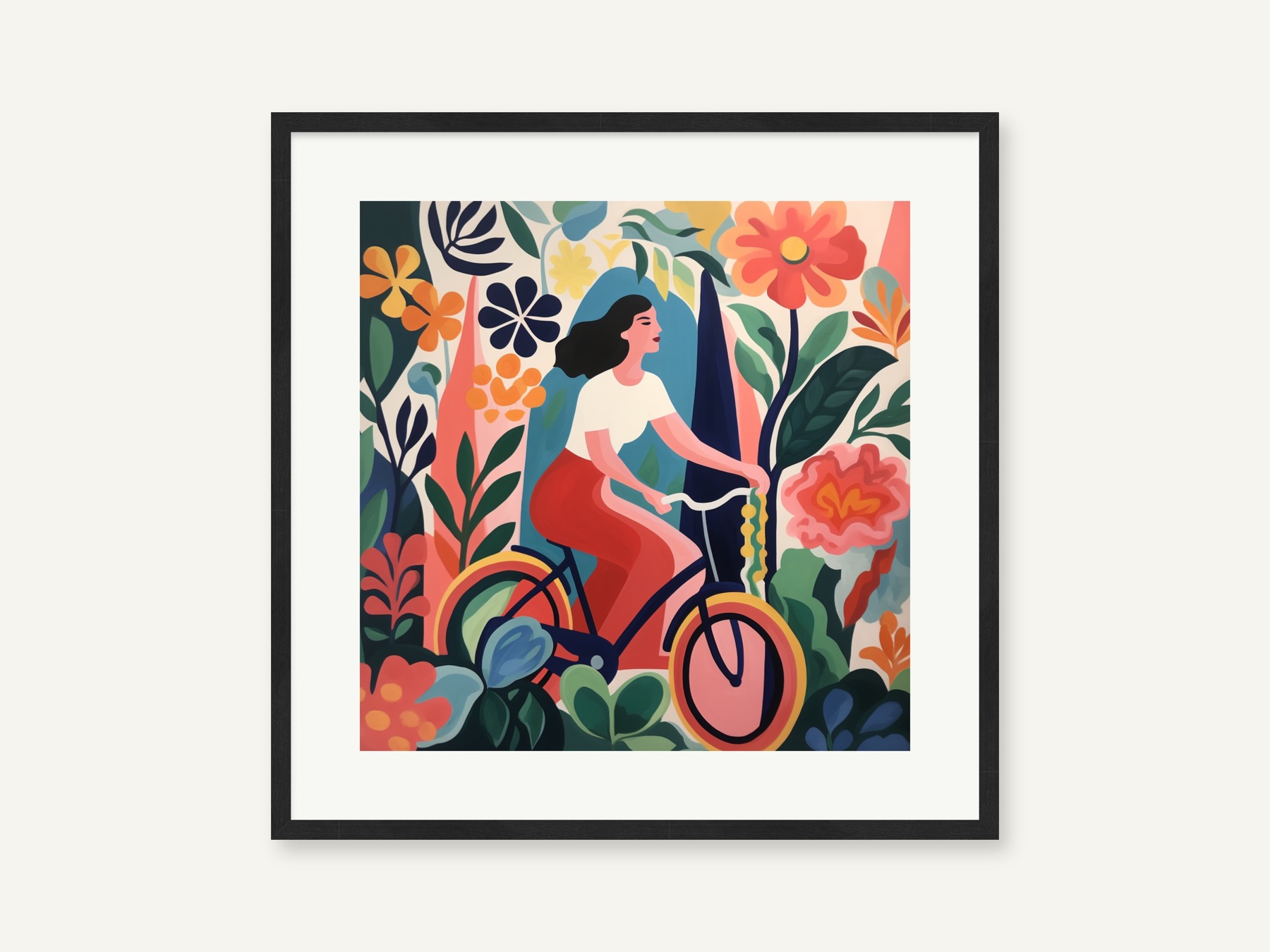 Gerahmtes Werk Fahrrad
