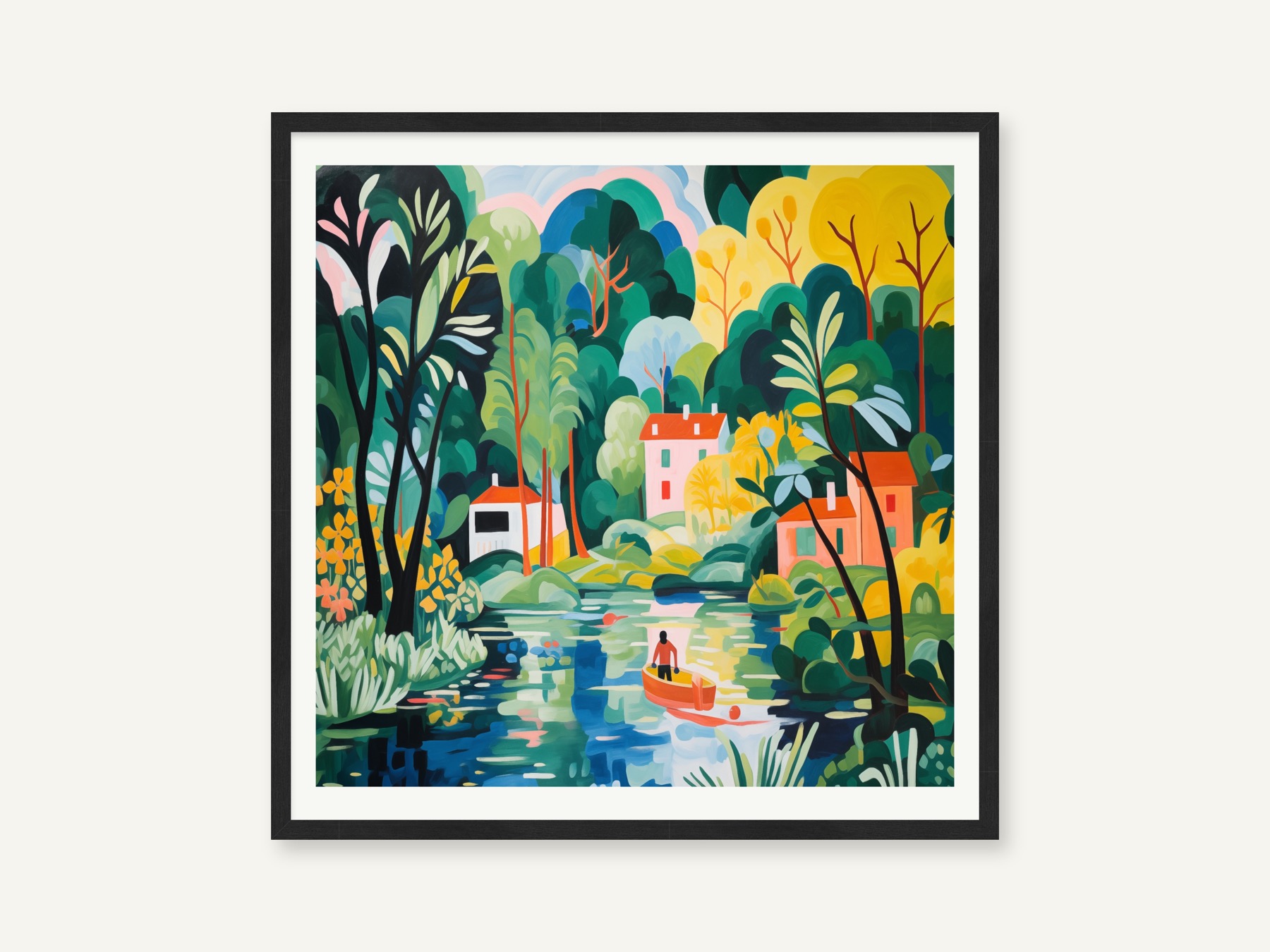 Gerahmtes Werk Flusslandschaft