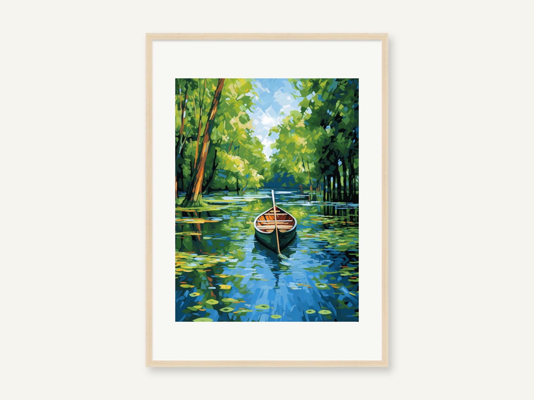Gerahmtes Werk Grüner Kanal